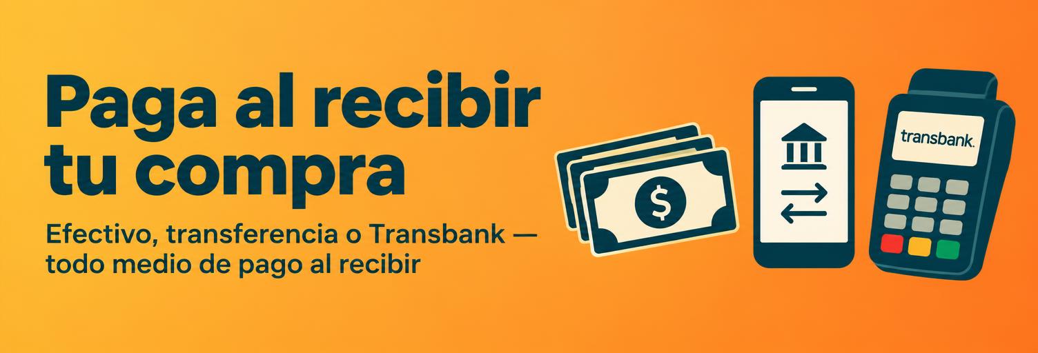 Paga al recibir tu compra — efectivo, transferencia o Transbank